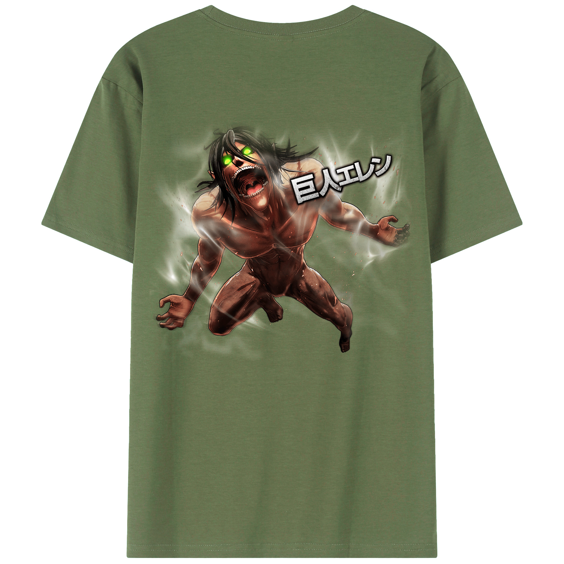 （画像用） 進撃の巨人 Attack on Titan 綿100％ メンズ半袖Tシャツ（バックプリント） 通気性